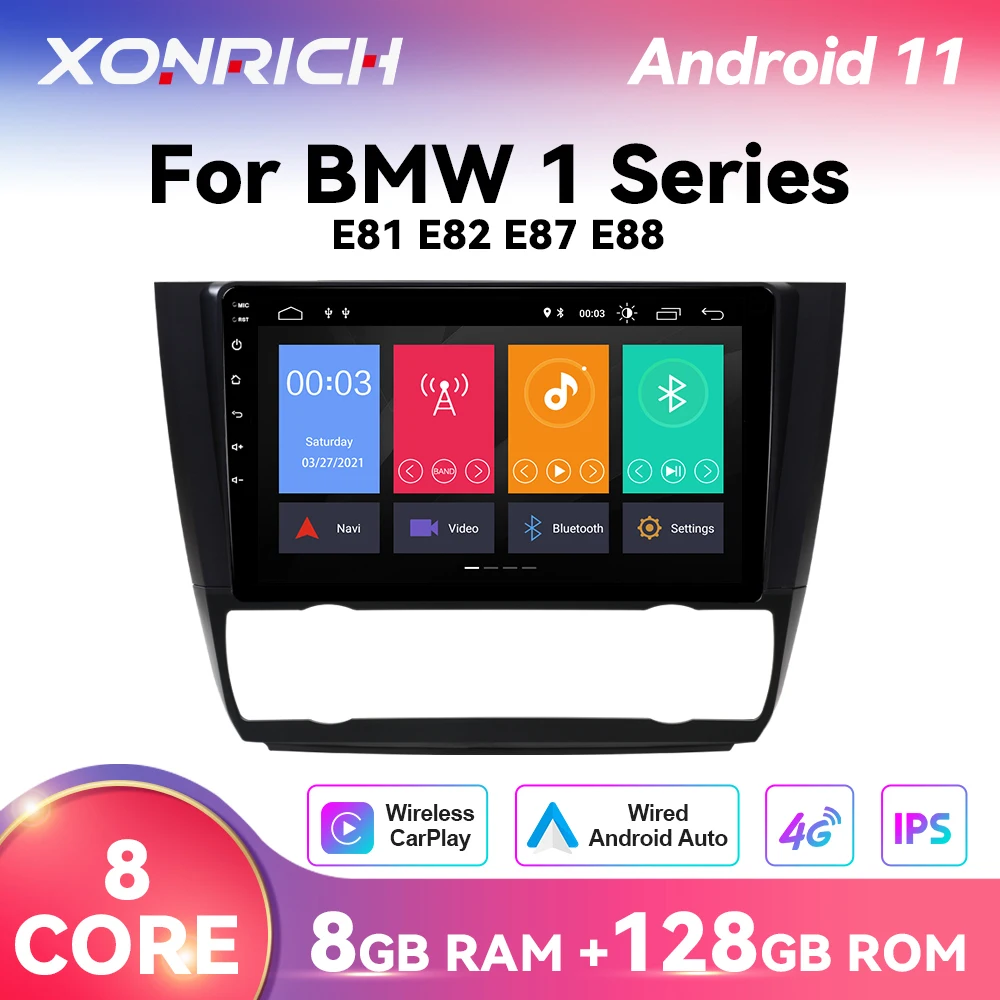 8 ГБ 128 беспроводной Carplay Android 11 автомобильное радио мультимедиа для BMW 1-серии E88 E82