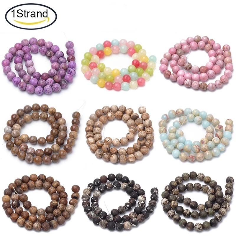 

NBEADS 47PCS/strand Natural Crazy Agate Beads Strands Dyed Round MediumOrchid 8-8.5mm Hole: 1mm 15.5 inches Jewelry making DIY