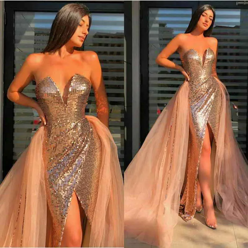 

2022 spring and summer new evening dress European and American women's sexy bronzing wrap chest slit dress ladies dress