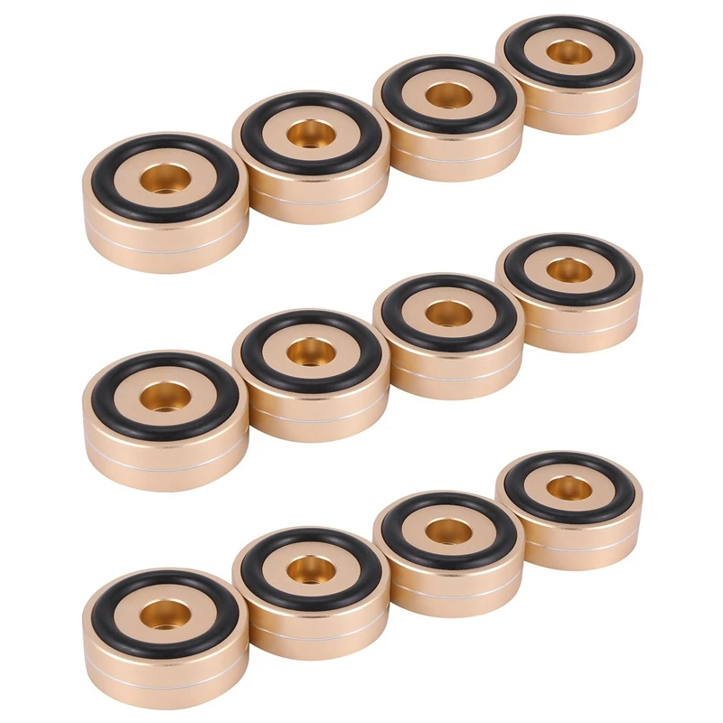 

12PCS Turntable Isolation Feet Pads Aluminum Speaker Spikes Stand Foot Cones Base Mat For Audio Sound Amplifier