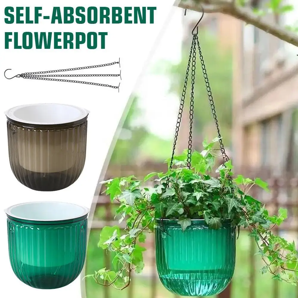 

Watering Self-absorbent Flowerpot Hydroponic Flowerpot Hanging Soil Culture Vase Nordic Style Plant Basin