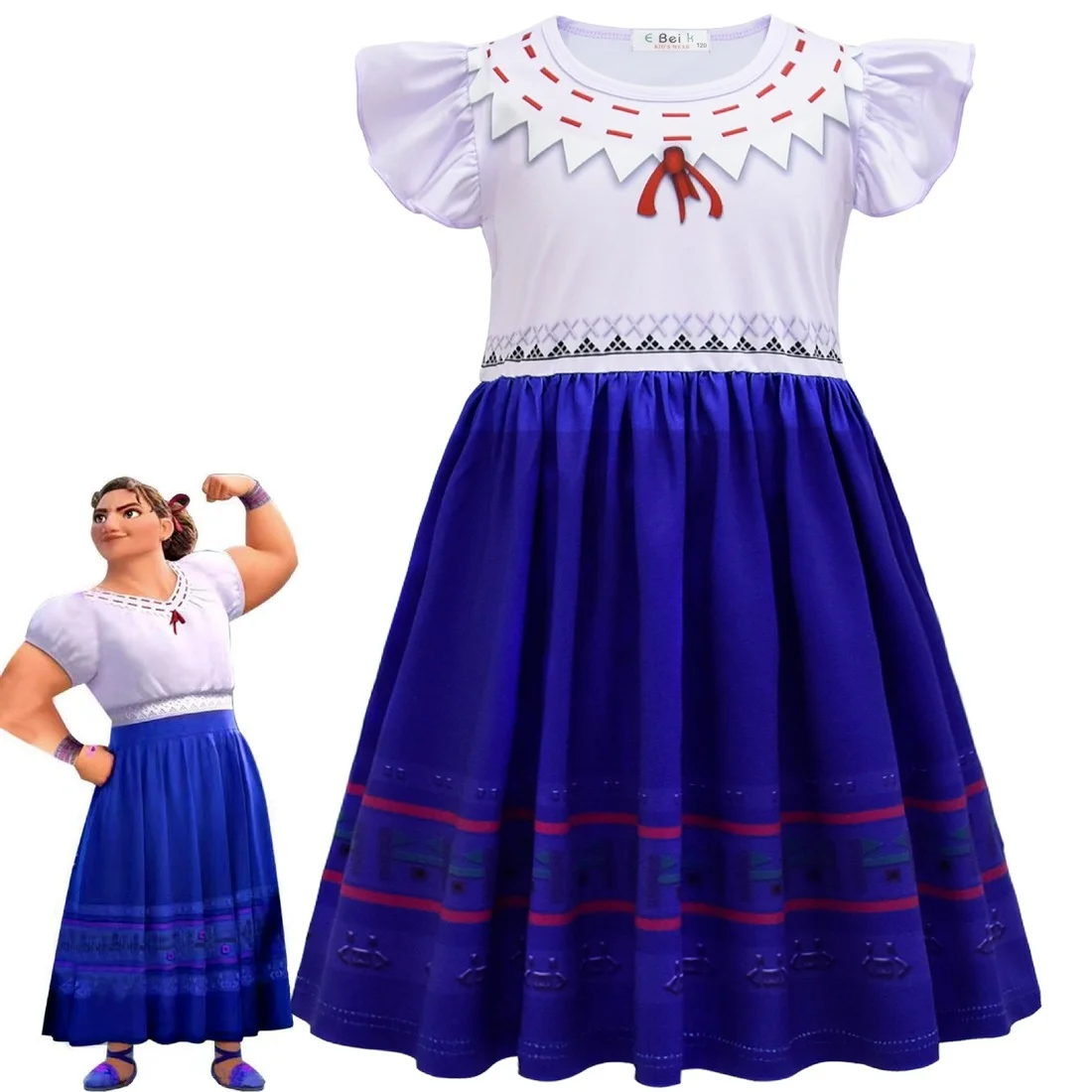 Ready Stock Kids Clothes Girls Encanto Mirabel Isable Cosplay Costumes Fancy Princess Dresses Birthday Carnival Party Clothing |