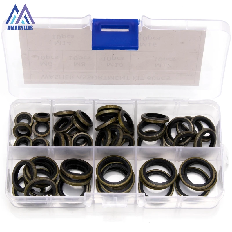 

60pcs 100pcs Sealing Gasket M6 M8 M10 M12 M14 M16 High Pressure Flat Washer O-Ring Seal Gauge Couplers Socket M616DP043-044-045