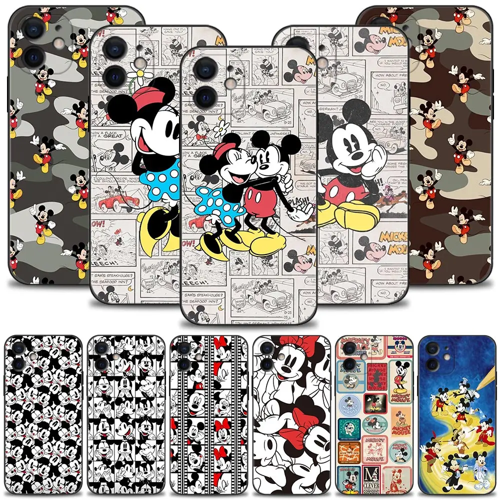 

Case For Apple iPhone 13 12 11 Pro Max Mini XS XR X 7 8 6 6S Plus 5 5S SE Cover Shell Camouflage Mickey Minnie Mouse Comics