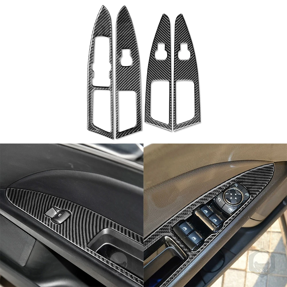 

for Ford Mondeo 2018 2019 Window Lift Switch Button Panel Cover Sticker Car Interior Accessories Carbon Fiber