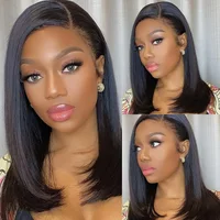 ZZY Straight Short Bob Cheap 13x4 13x4x1 Lace Front Human Hair Wigs Pre Plucked 4x4 Closure Wigs Brazilian Wig For Black Women