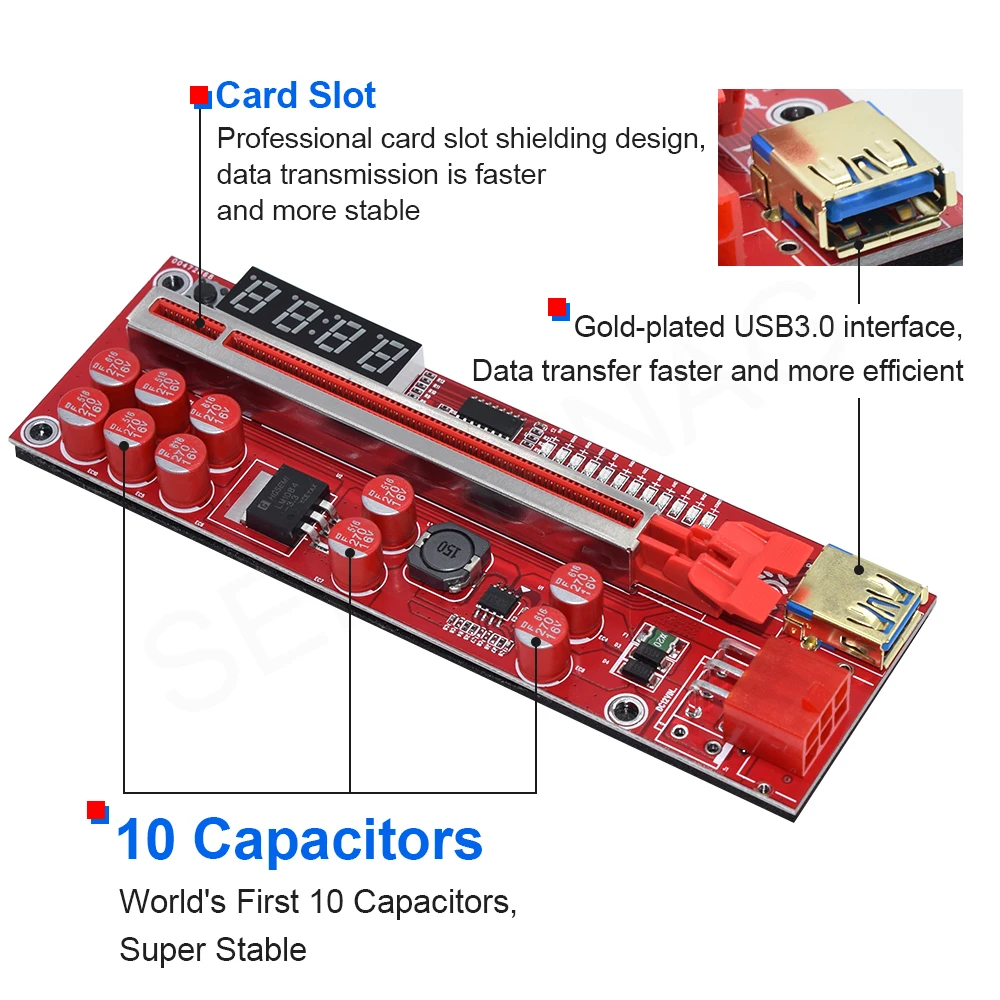 Кабель питания V013 Pro PCIE Riser 013 кабель-переходник x1 x16 SATA на 6 контактов кабель USB 3 0