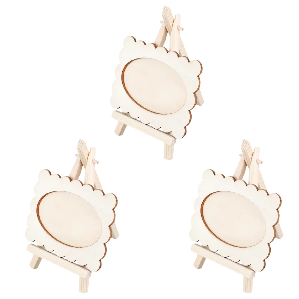 

3pcs Unfinished DIY Wood Picture Frames Wood Photo Picture Frames Kids Painting Tool