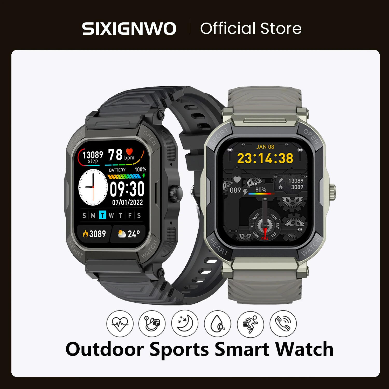 

2023 Смарт-часы для мужчин, для улицы, "сделай сам", сенсорный экран, фитнес-трекер, сердечный ритм, артериальное давление, Смарт-часы IP68, водонепроницаемые часы