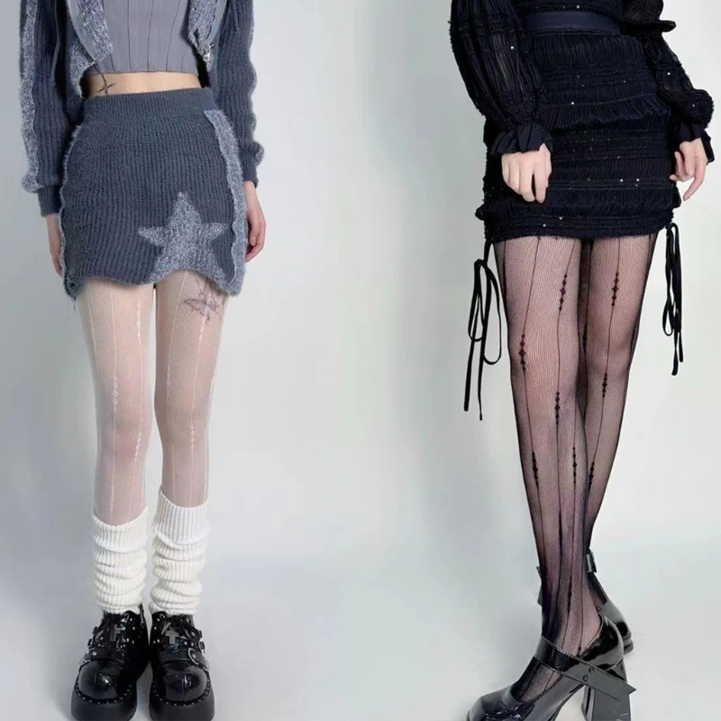 

Sexy Fishnet Pantyhose Stockings Geometric Patterned Mesh Leggings for Womens