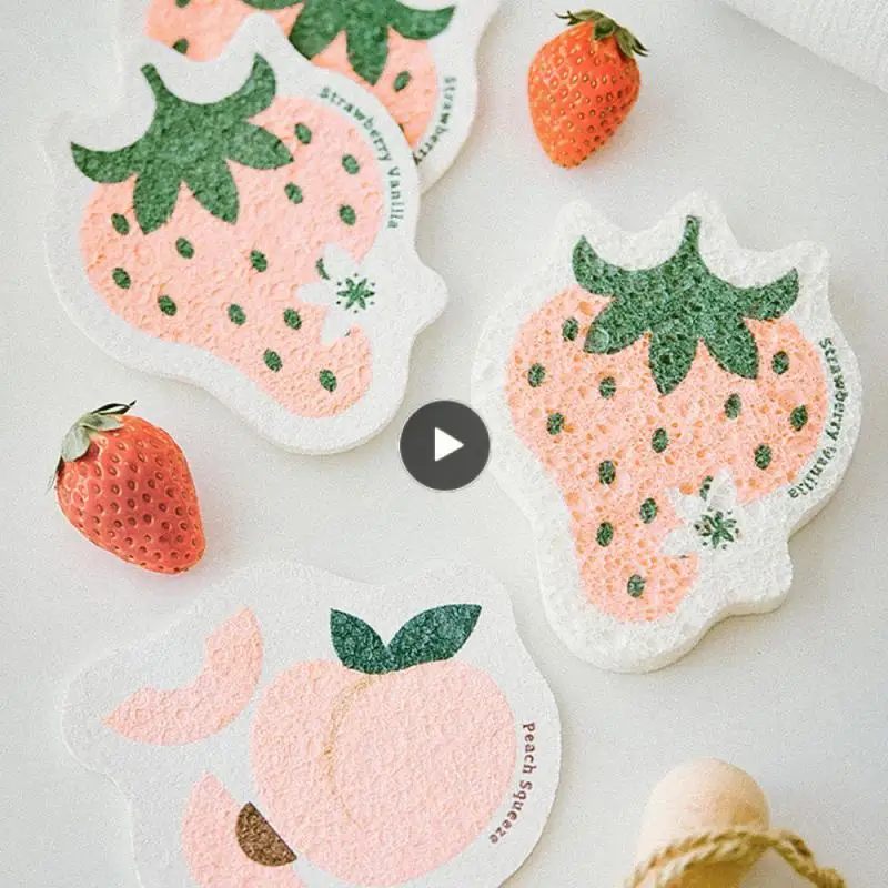 

Двухсторонняя губка для очистки древесной целлюлозы многоразовые сжатые губки многофункциональная кухонная губка