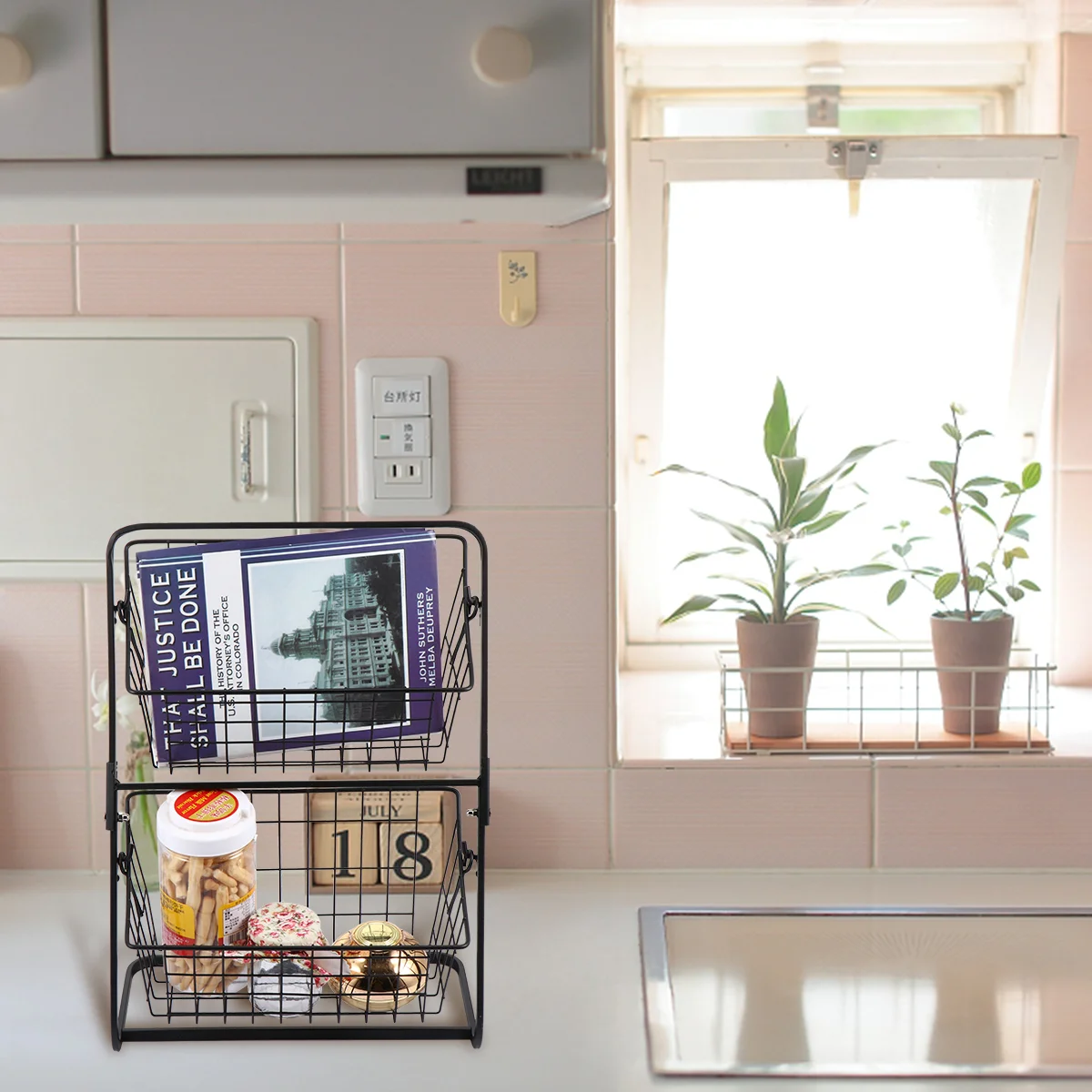 

Hanging Metal Wire Basket Snack Storage Basket Organizer Metal Fruit Bowl Wire Fruit Basket Storage Rack