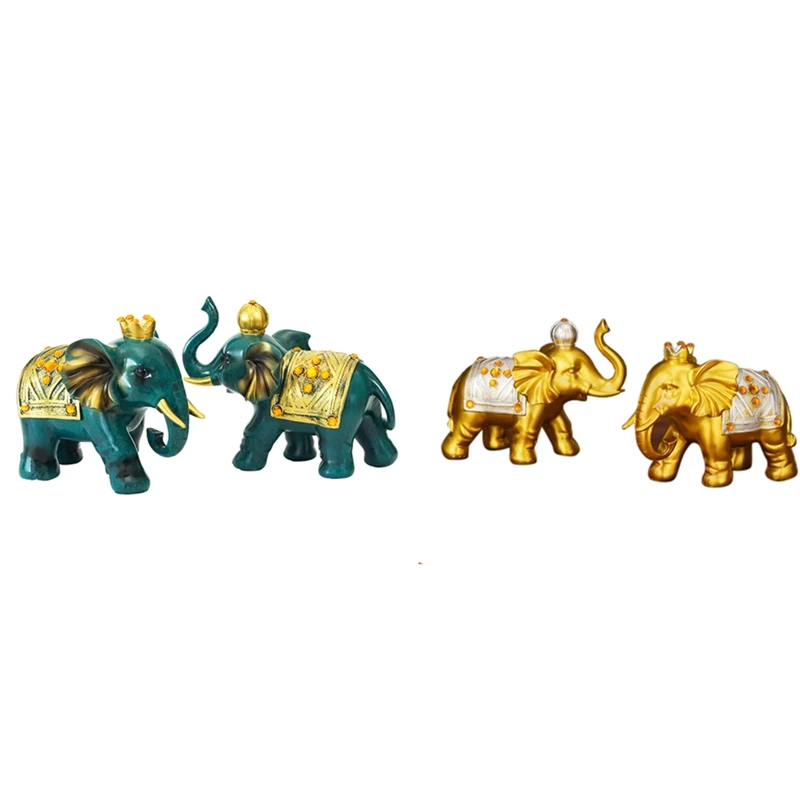 

(2Pcs) Elephant Decoration, Resin Crafts, Living Room Decoration, Desk Decoration, High-Quality Materials