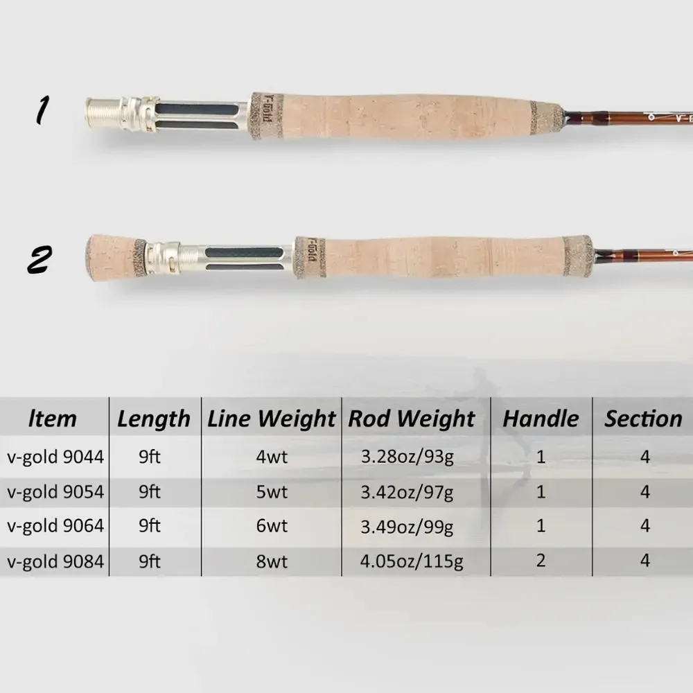 Фото Удочка для нахлыстовой ловли MAXCATCH V-Gold, карбон 40T SK, быстрый строй, с жестким тубусом для удилища, вставками из нержавеющей стали и кольцами Pacbay Minima №2