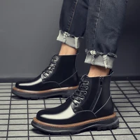 autumn and winter men high top shoes breathable desert boots genuine leather martin boots platform boots fashion mens boots