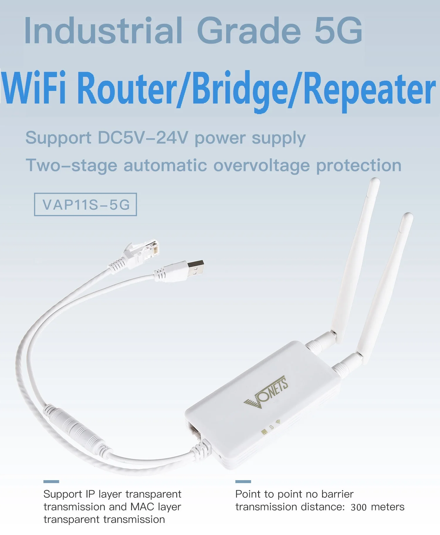 Vonets 5g Wifi Ponte Roteador Repetidor Wifi para Ethernet Converter Wifi para Rj45 Adaptador para Câmera ip Monitoramento Dispositivos Médicos Pontos de acesso