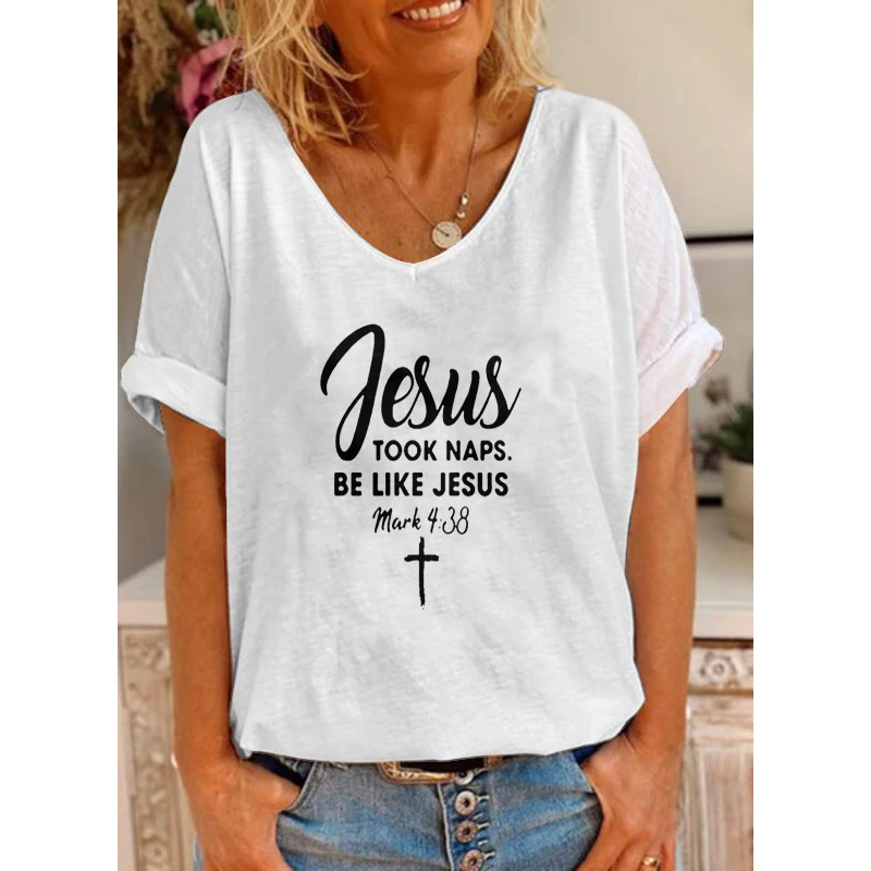 

Летний топ с коротким рукавом, модный трендовый джемпер с 3D буквенным принтом, футболка с V-образным вырезом и коротким рукавом, Повседневная Свободная футболка с коротким рукавом