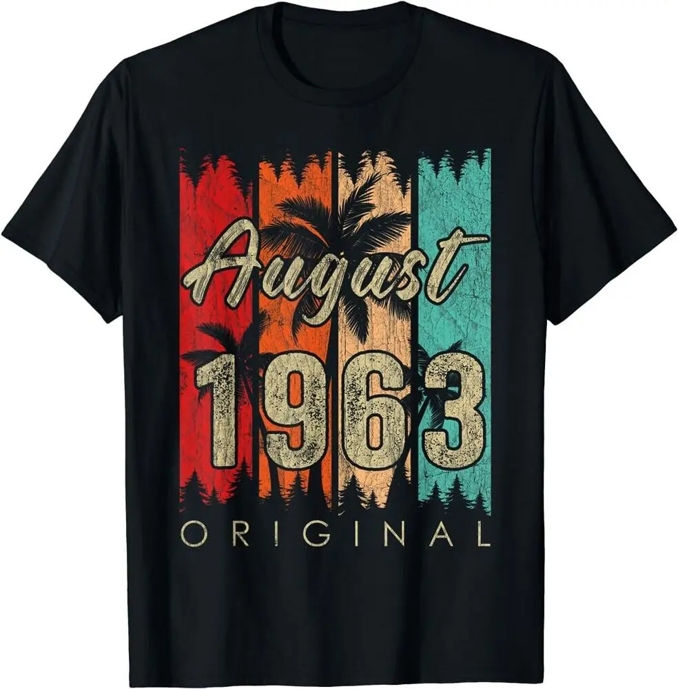 

60 Year Old Gift Awesome Since August 1963 60Th Birthday Men T-Shirt