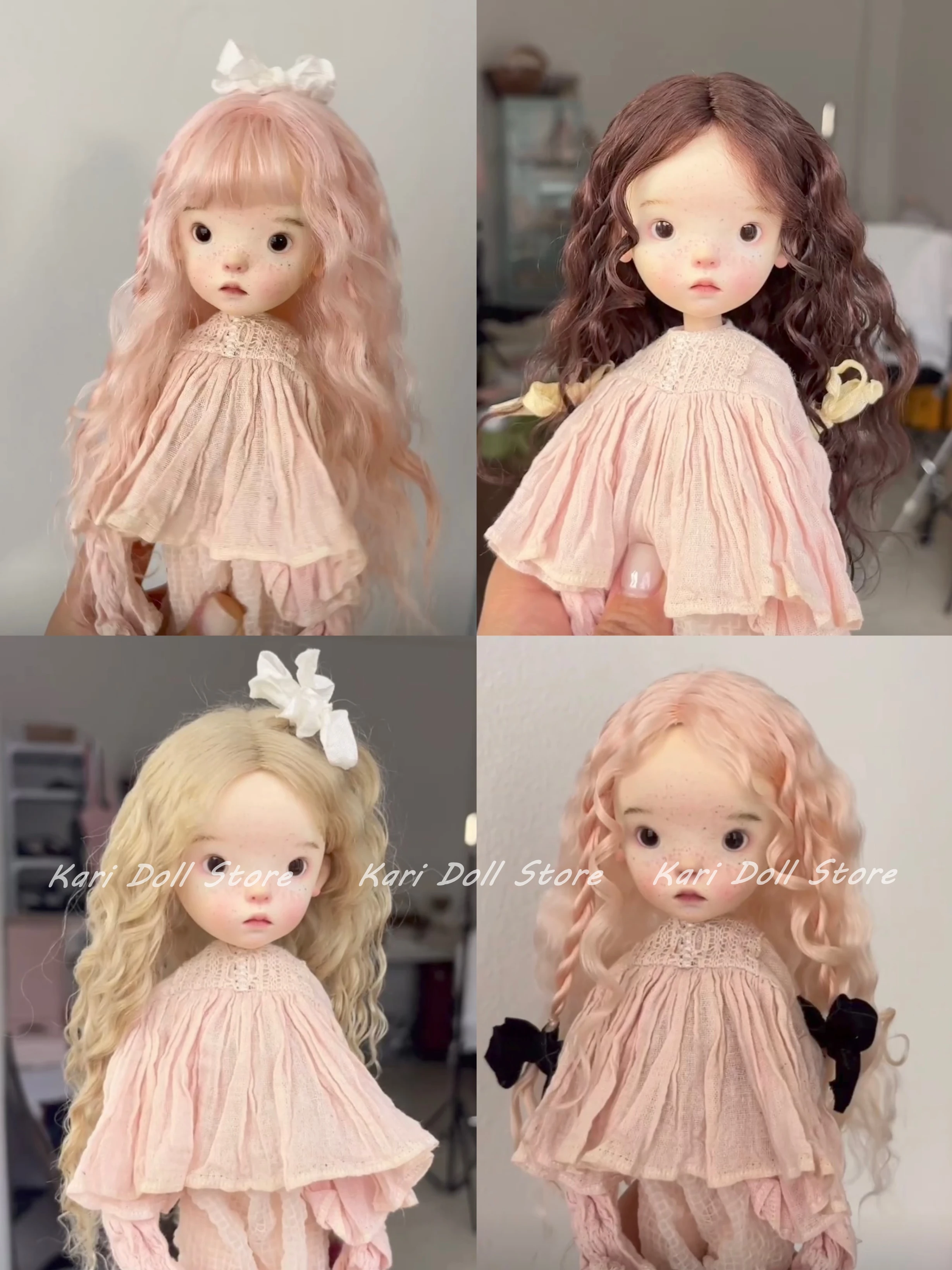 Kari Doll Натуральные мохеровые вьющиеся парики для куклы Landazz Landoudou окружность