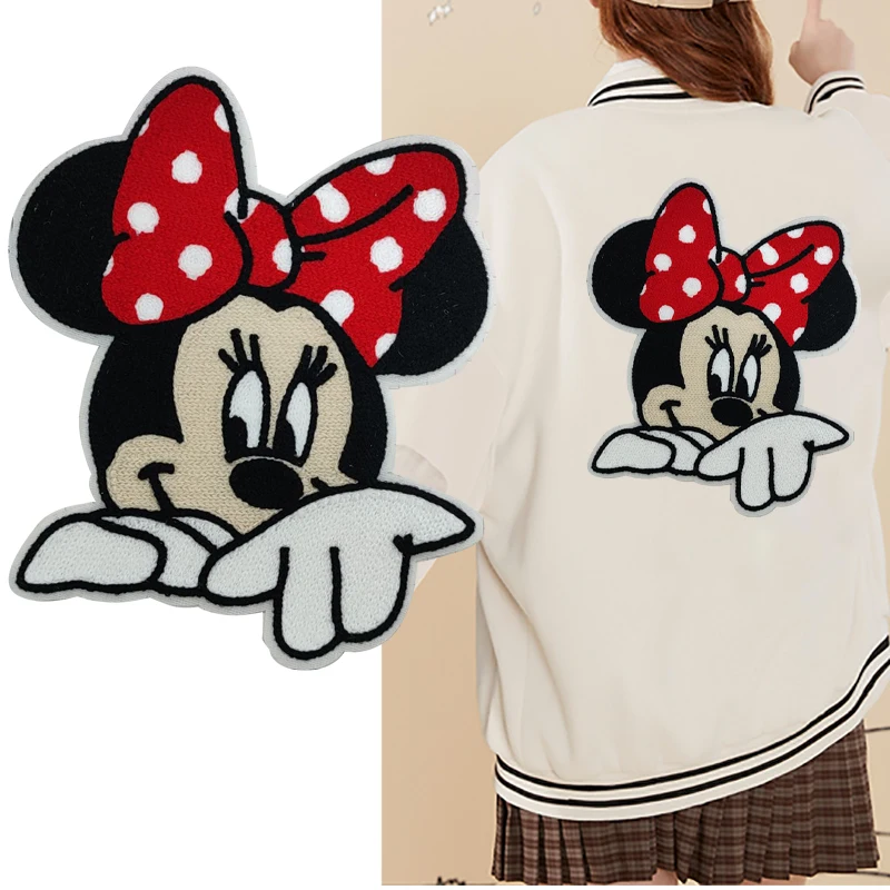 Embroidered Clothes Stickers Cartoon Bow Tie Mouse Iron On P