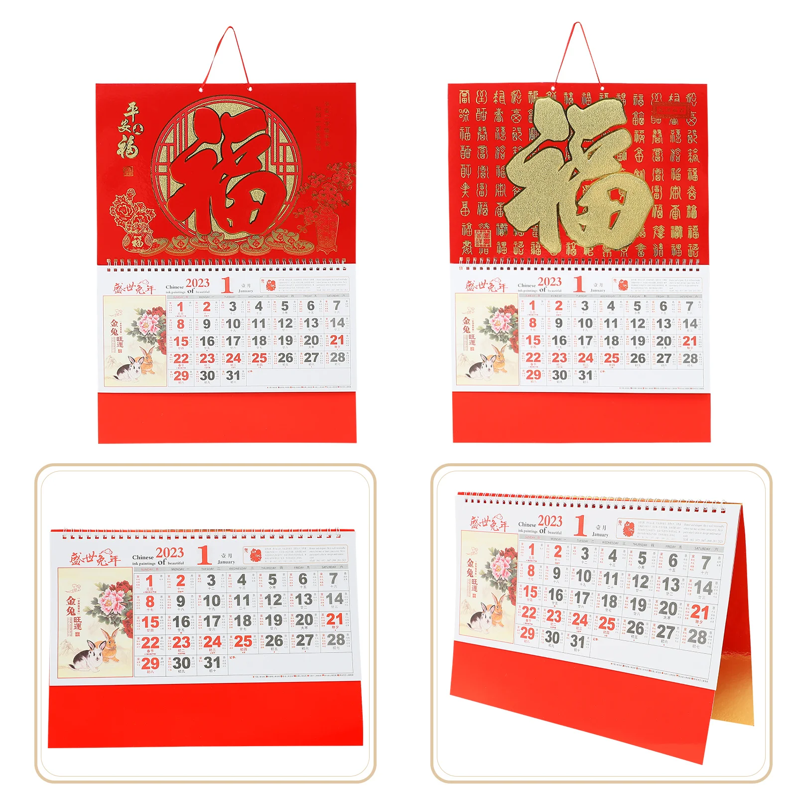 

Календарь китайский настенный год лунный Настольный планировщик кролик подвесной ежедневник 2023 новый календарь Зодиак традиционный ежеме...
