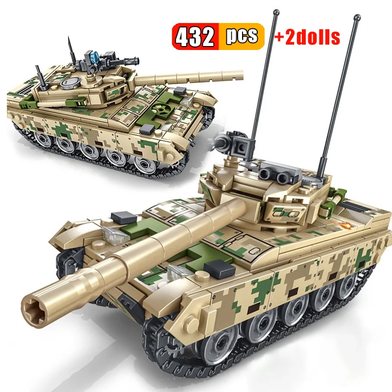 Фото Модель военного танка Panzer, конструктор, оружие армии WW2, фигурки солдат, развивающие кубики, игрушки для детей №3