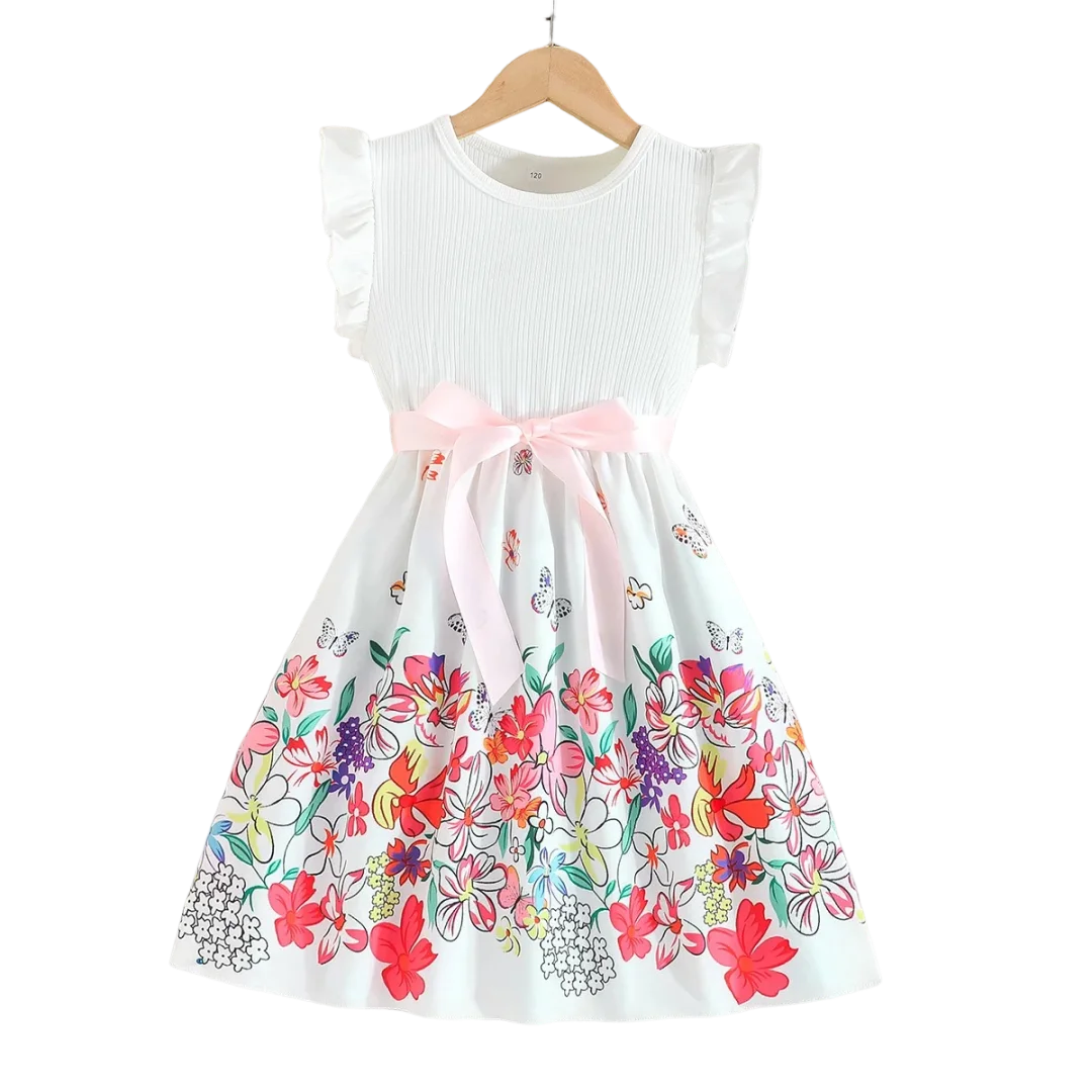 Повседневное платье с цветочной юбкой-бабочкой модная юбка до колена