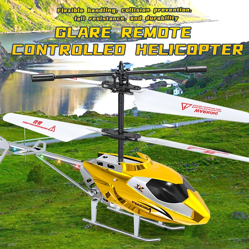

Toys for Kids with Gyroscope Remote Controlled Helicopter Anti-collision and Drop Resistant LED Aviation Light Model Airplane