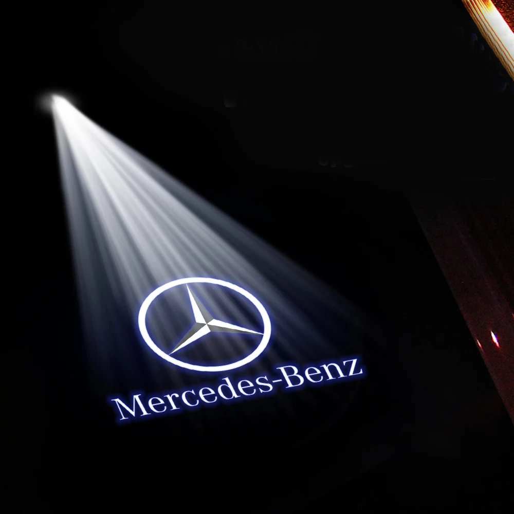 Фото Для Mercedes-Benz AMG C, CLK, SLK, SLR, Maybach, W240, W203, R171, R172, C199: 2 шт. автомобильных светодиодных проекторных ламп-приветствий на дверь (HD) №4