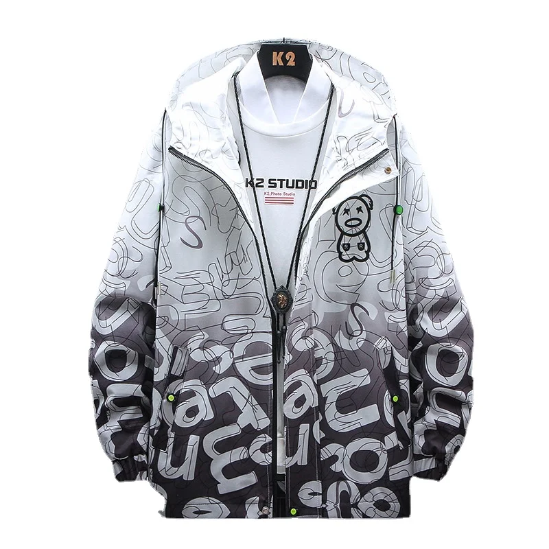 

Spring and Autumn Large Size Jacket Mens New Design Sense Niche Hooded Casual Versatile Jackets Men Hong Kong Wind Male Jacket