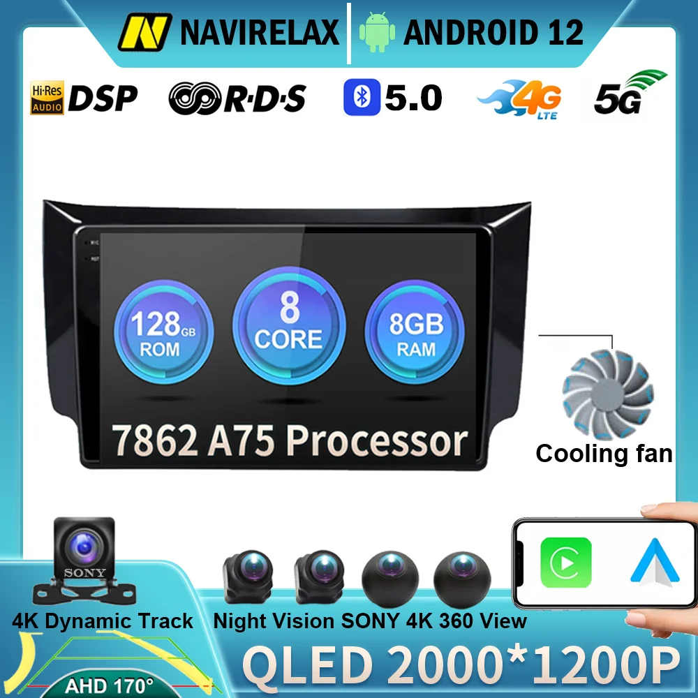 

Автомагнитола на Android 12, мультимедийный видеоплеер для Nissan Sylphy B17 Sentra 12 2012-2018, Wi-Fi, Carplay, GPS-навигация, Авторадио DSP
