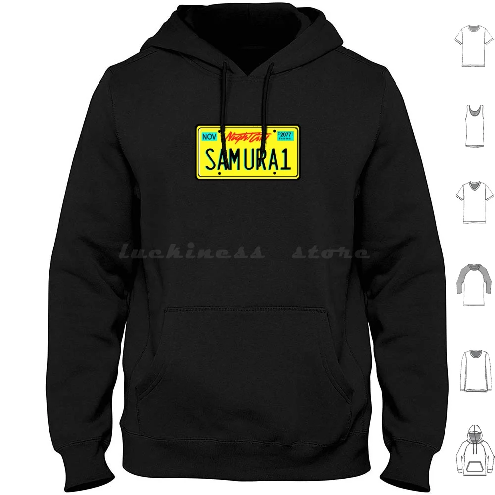 

Yellow Licence Plate Night City Hoodie cotton Long Sleeve Game Arasaka Arasaka Corporation Arasaka Logo Logo Video Game