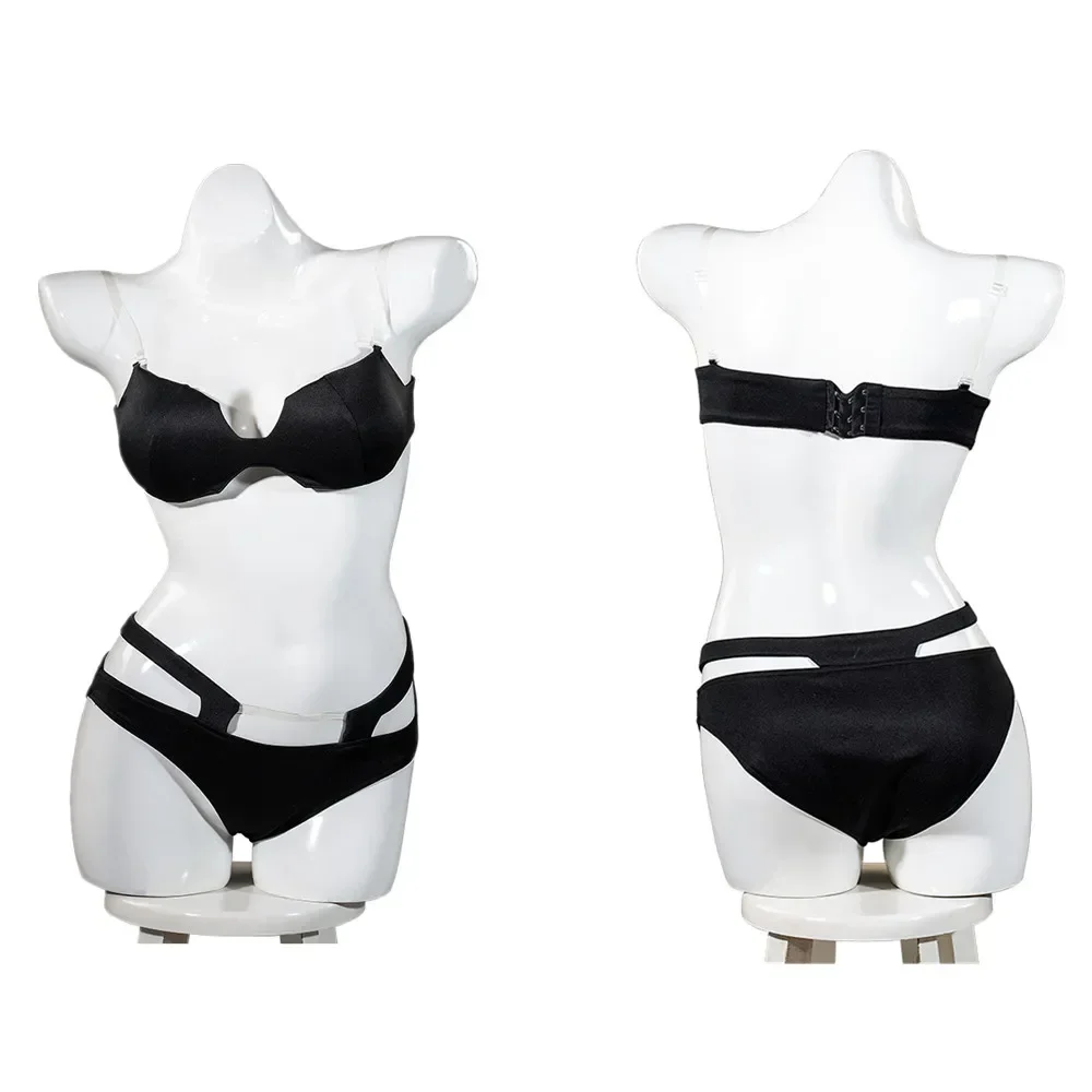 Черный сексуальный женский костюм для косплея Ребекка бюстгальтер трусики