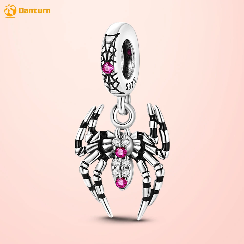 

Danturn серебряные бусины 925 пробы волшебный Паук Подвеска подходит для оригинальных браслетов Pandora Модные женские украшения