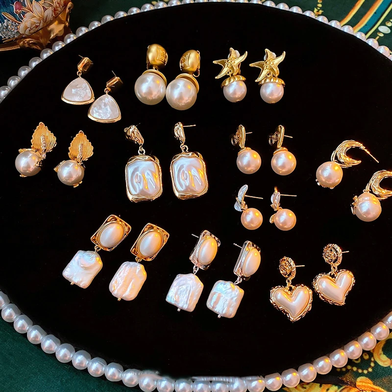 

Temperament Vintage Niche Design Earrings For women girl Irregular Ear Studs Earrings multiple choice Jewelry accessories