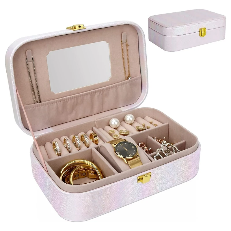 Jewelry Storage Box Women's Jewelry Storage Box And Earrings Bracelet Necklace Ring PU Leather Storage Box