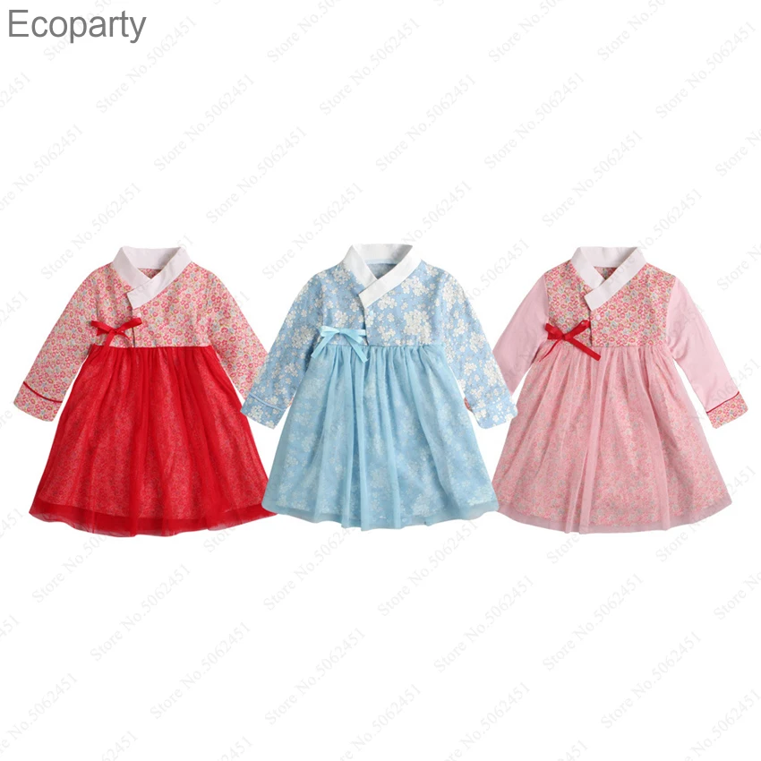 2022 детское традиционное вечернее платье для маленьких девочек в Корейском стиле