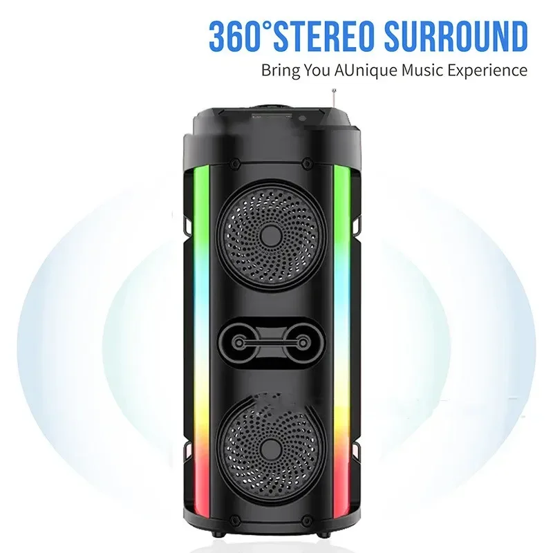 Портативный беспроводной Bluetooth-динамик внешний сабвуфер с объемным 3D звуком