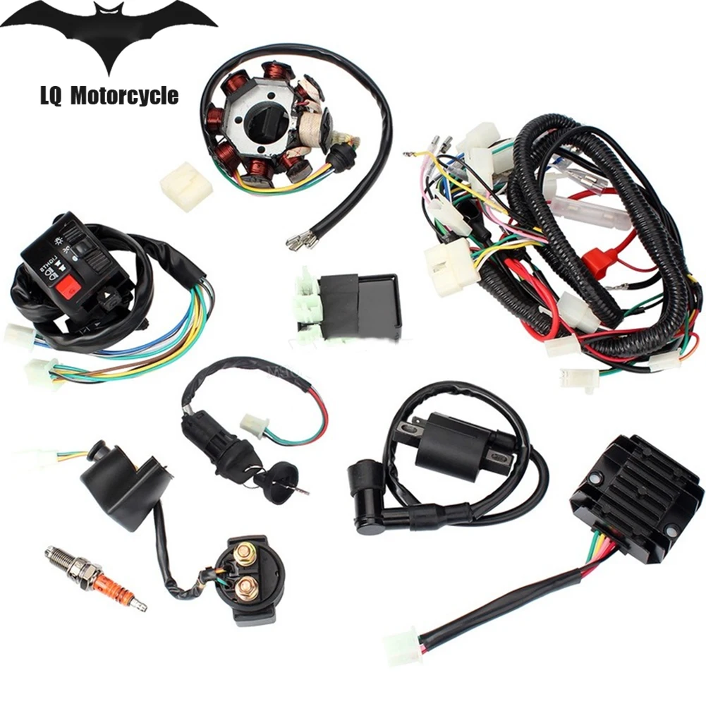 

Motorcycle Full Complete Electrics Wiring Harness CDI STATOR 9 Coil For ATV Quad Pit Bike Buggy Go Kart 90 125 150 200 250 300cc