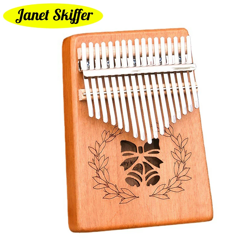 

Пианино под большой палец, 17 клавиш, твердая древесина, одиночная доска, корпус из красного дерева, креативная музыкальная шкатулка, портати...