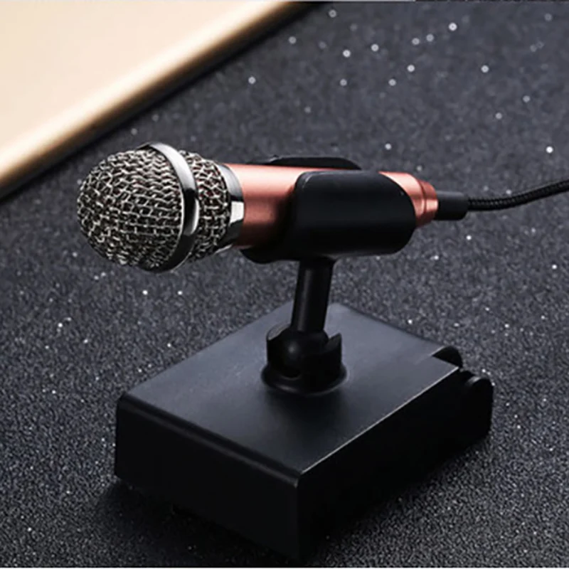 

Портативный мини-стереомикрофон 3,5 мм для студии KTV, караоке, мини-микрофон для смартфона, ноутбука, настольного ПК, Портативный Аудио Микроф...