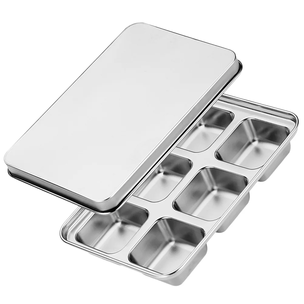 

Ice Cube Mold Tray Maker Trays Freezer Metal Molds Whiskey Ballmaking Sphere Steel Lid Boxcandy Cocktail Stainless Block Covered