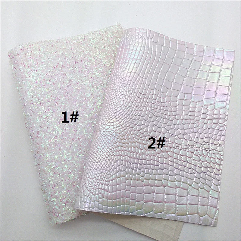 Листы из искусственной кожи с сеткой и блеском 21 х29 см