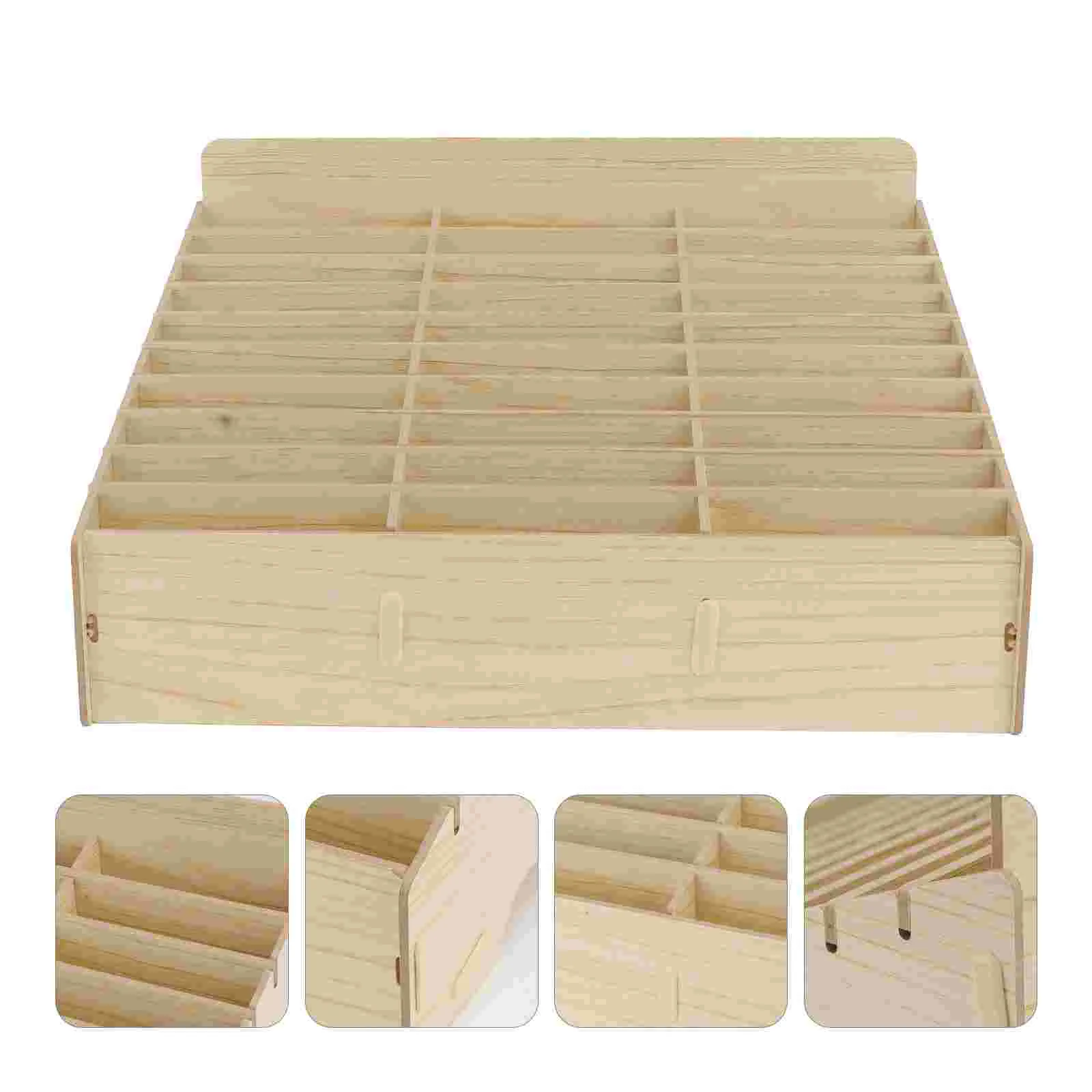 

Mobile Phone Storage Box Display Rack Cell Tabletop Accessories Wooden Business Card Holder