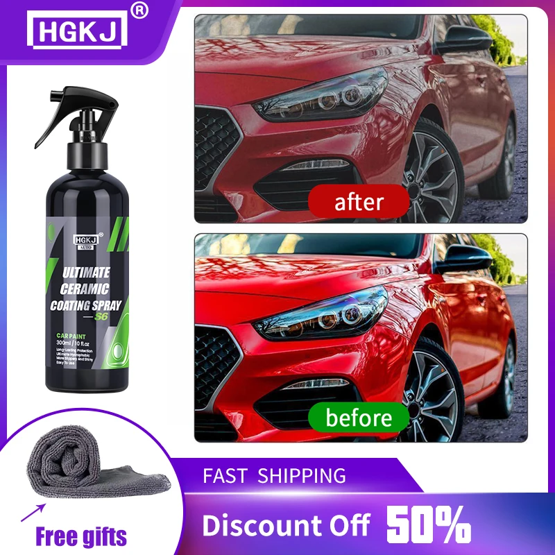 

HGKJ-S6 9H Ceramic Auto Paint Paint Care Polishing Paste Nano Products Hydrophobic Fast Coating Liquid Wax Car Care Kit Min 50%
