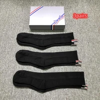 tb thom socks fashion brand concise korean style mens socks pure cotton breathable solid color harajuku long socks