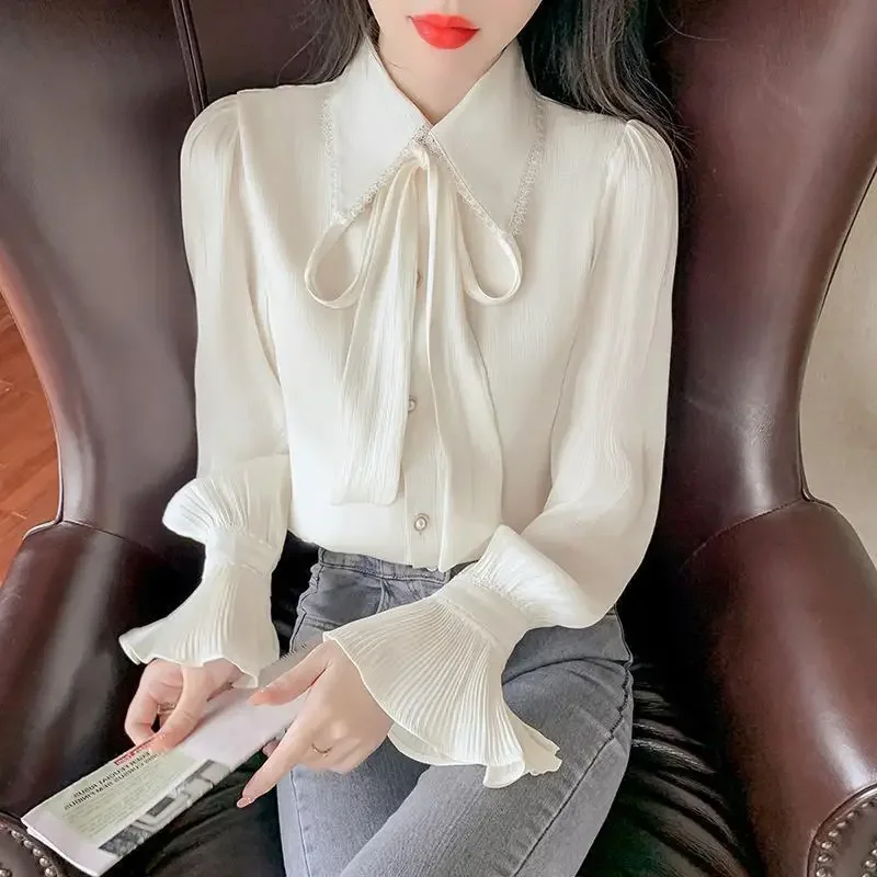 Женская шифоновая блузка SweetElegant новинка сезона весна-осень 2024 модный