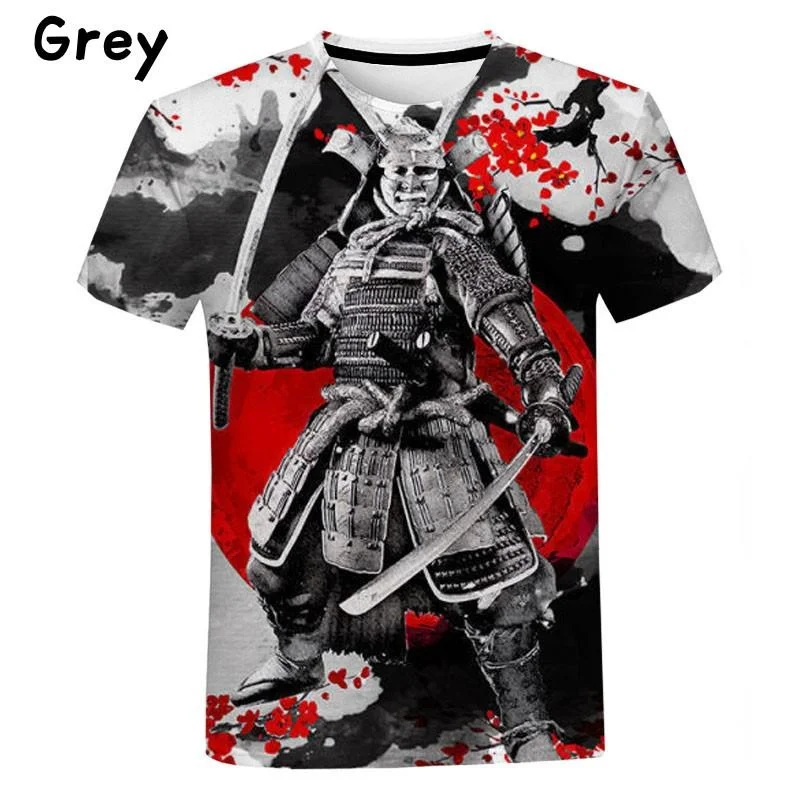 

Мужская футболка с принтом самурайского духа, большие размеры
