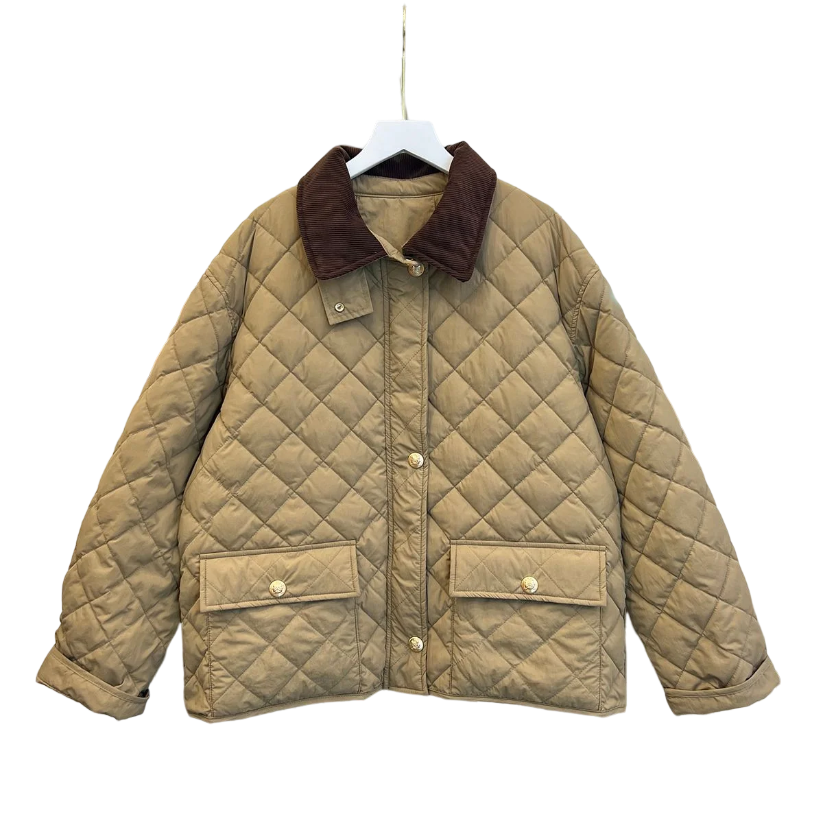

New Down Jacket Women's Lapel Vintage Loose Thin White Duck Down Coat Long Sleeve Casacos De Inverno Feminino Frete Grátis H638
