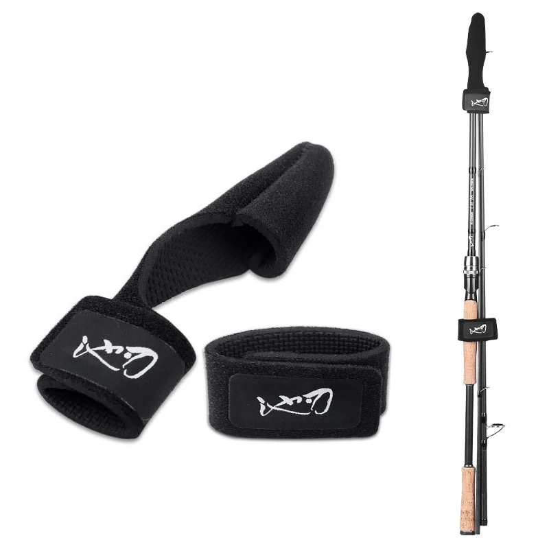 2Pcs/set Fishing Rod Belt Reel Accessories Tackle Pole Glove Clothes Protector+Tie Wrapping Band Strap Rope Combo Platform